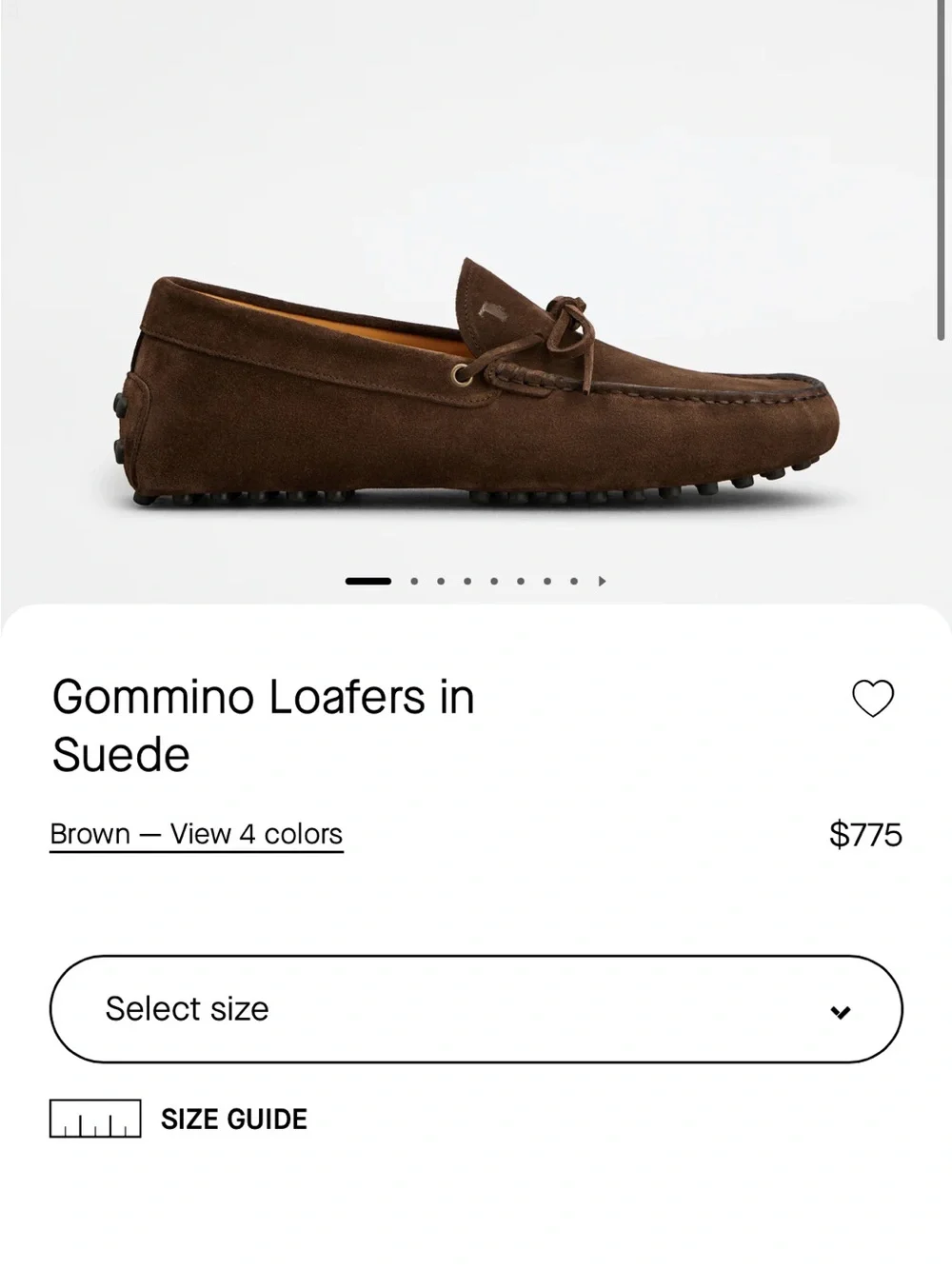 Tod's Dark Brown Suede Gommino Loafers